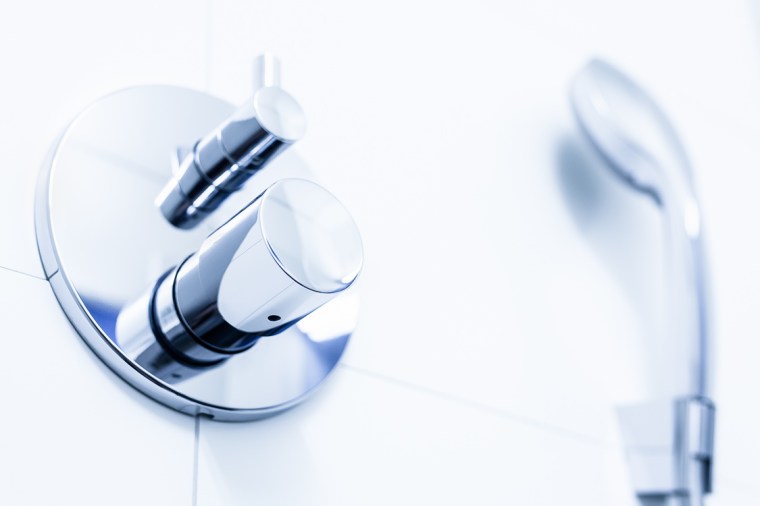 Dusche, Chrom, Armatur, Hotelzimmer