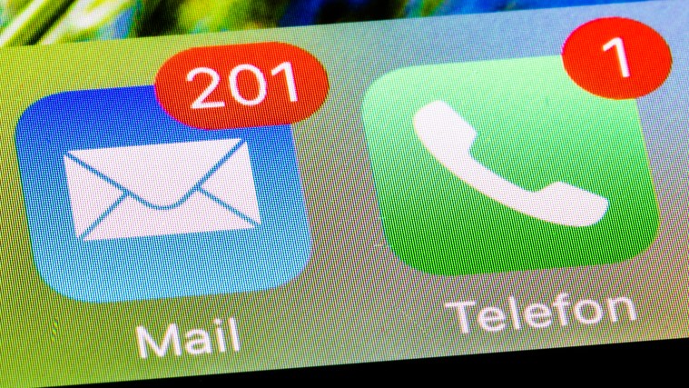 iPhone, Homescreen, E-Mail, Handy, Smartphone, Mobiltelefon, Anruf