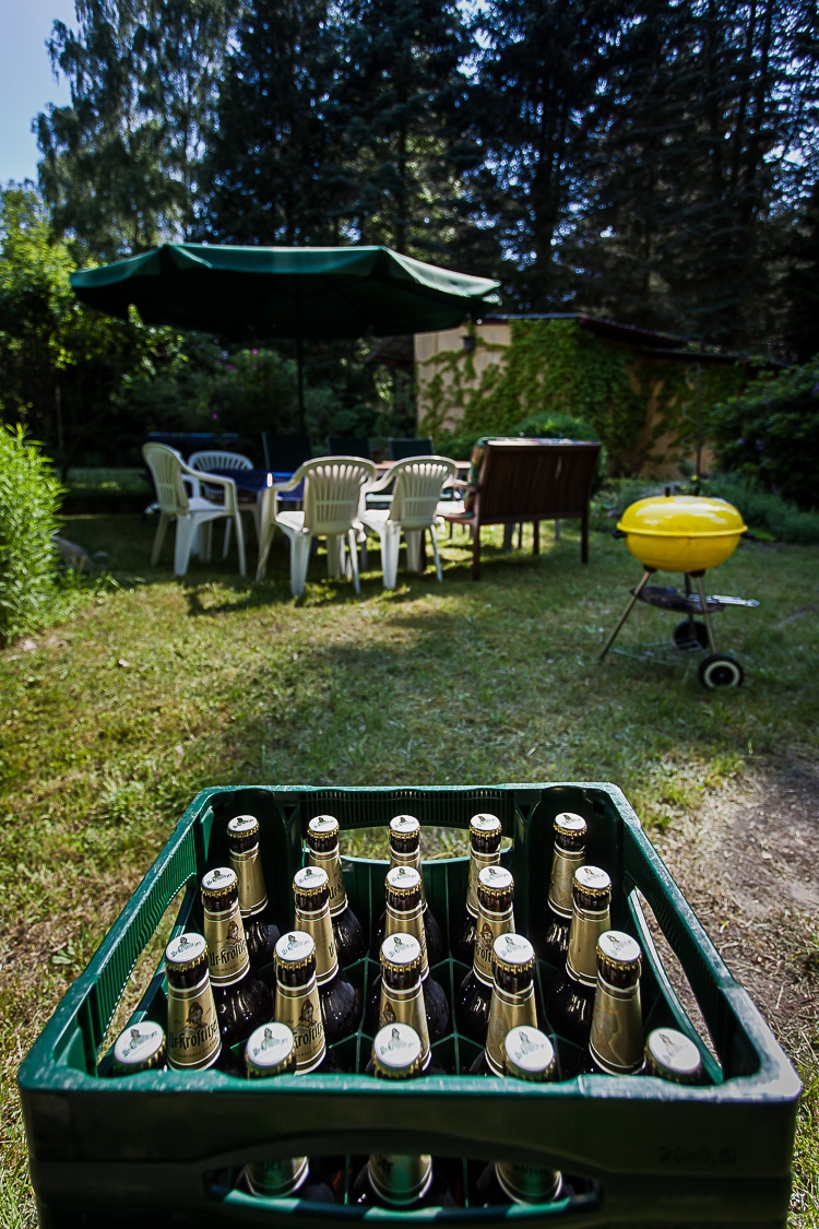 Bier, Bierkasten, Grill, Garten, Part, Gartenparty