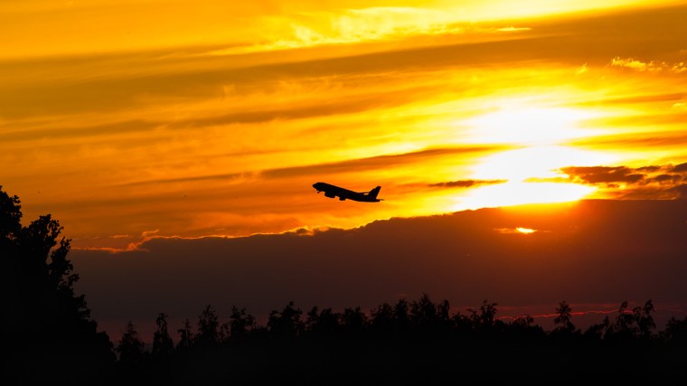 Sonnenuntergang, Flughafen, Flugzeug, Sonne, Berlin
