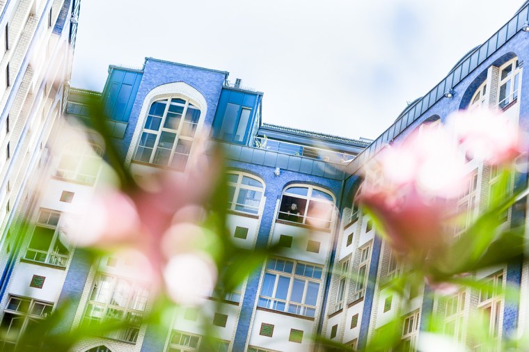 Hackesche Höfe, Berlin, Mitte, Hof, blau