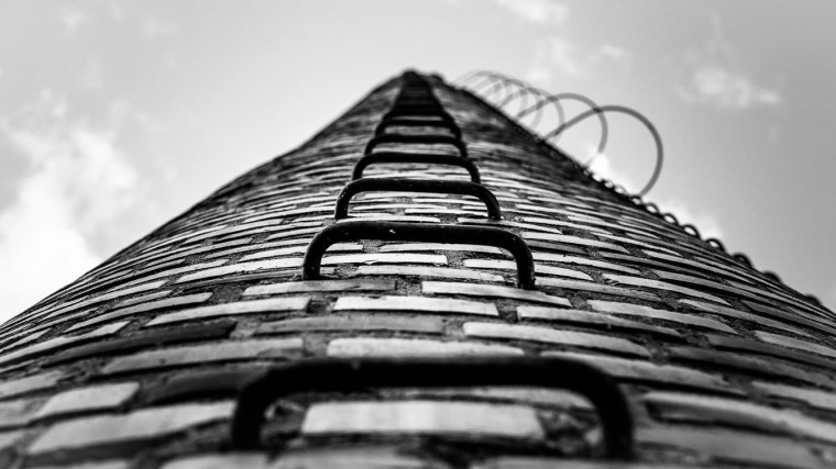 Turm, Ziegelstein, Leiter, klettern, Stiege