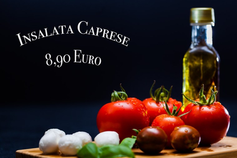 Tomate, Mozzarella, Öl, Basilikum, Insalata Caprese