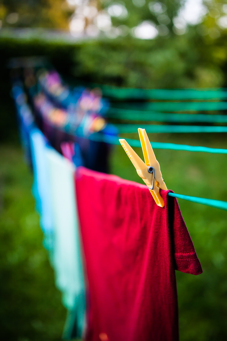 Wäscheleine, Wäsche, Leine, Klammer, Garten