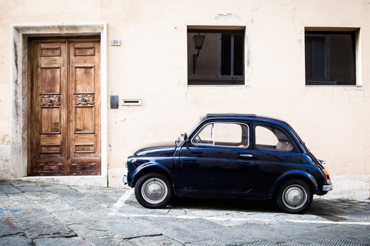 Fiat 500, Auto, Siena, Italien, Kleinwagen