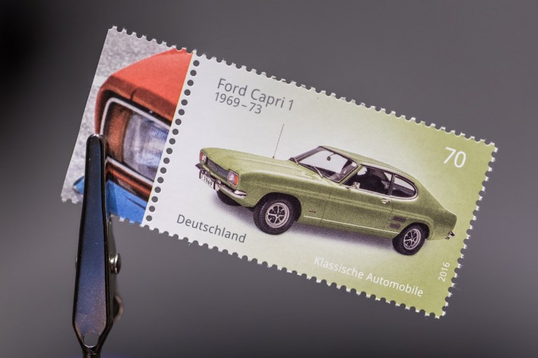 Briefmarke, 70 Cent, Ford Capri, Oldtimer