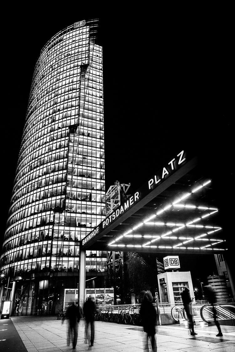 Potsdamer Platz, berlin, bahnhof, Deutsche Bahn, Bahntower, Nacht